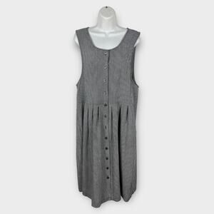 Vintage FADS Womens Size 8 S/M Black & White Maxi Gingham Jumper Dress